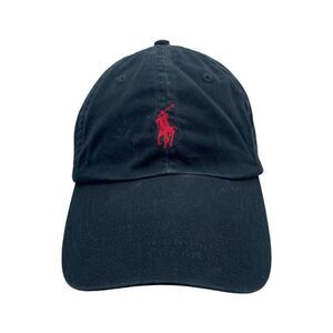 Polo Ralph Lauren Hat Cap Strapback Black Red Pony Logo Back